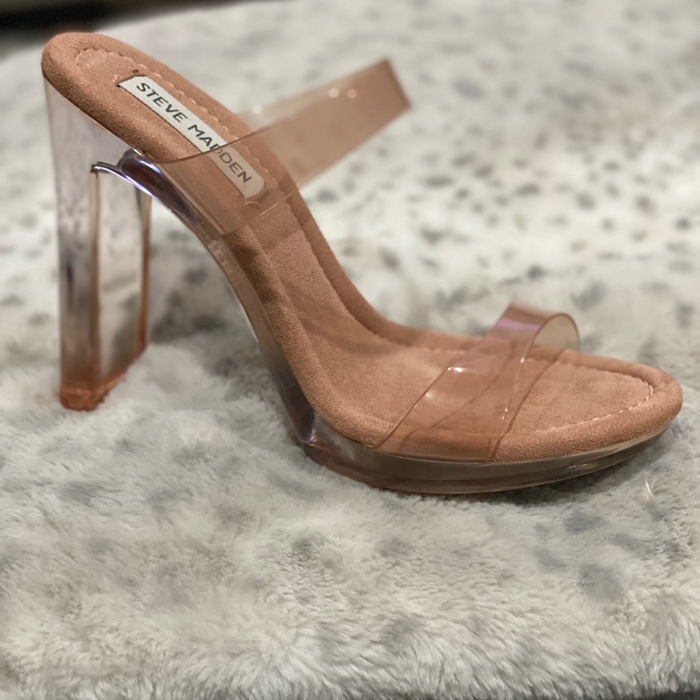 Clear DUSTY ROSE heels 👠